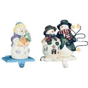 2 Christmas Stocking Hanger’s Snowman, Stocking Holders, Frosty Stocking Hangers